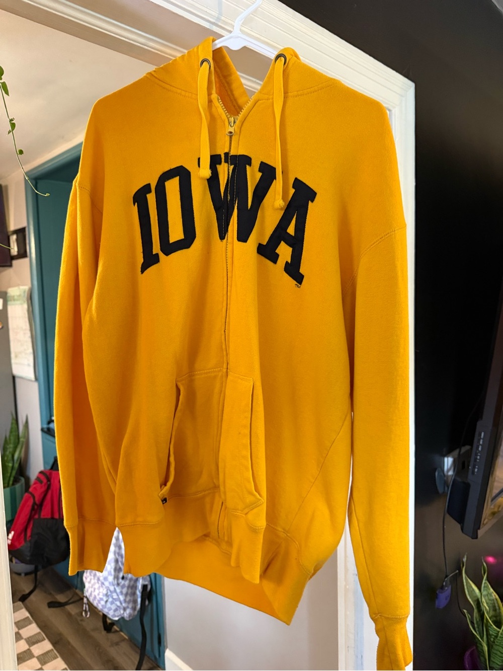 J America Iowa Hawkeyes Large Gold Full Zip Hoodie University of Iowa NCAA